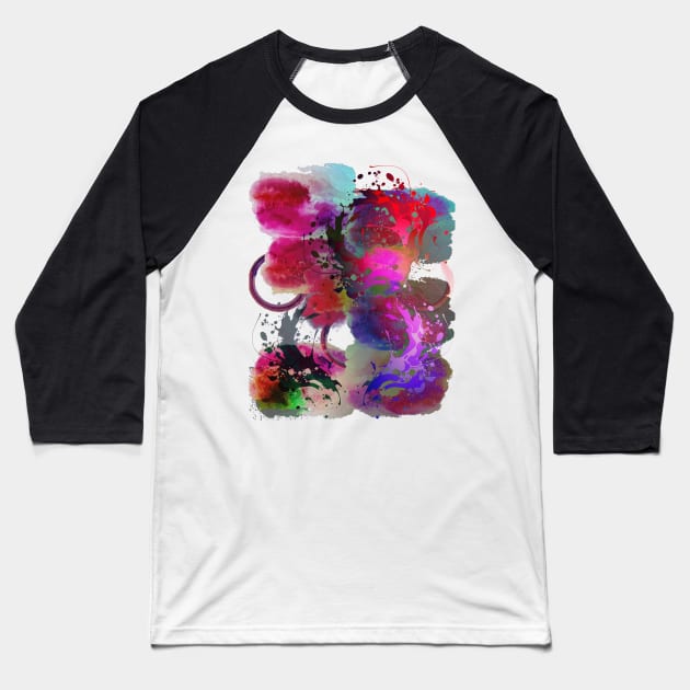 Abstract Art Design- Hot Mess Edit Baseball T-Shirt by AmandasCraftCorner